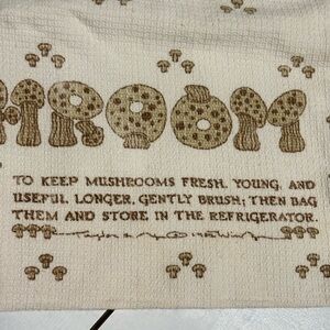 Vintage Taylor & Ng Mushroom Storage Bag / Cottagecore Kitchen Cotton